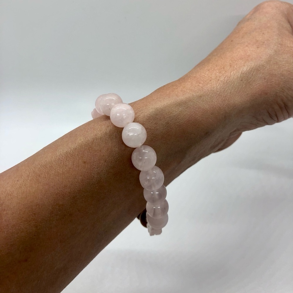 Handmade Rose Quartz and Jasper Gemstone Bracelet - Picture 5 of 6